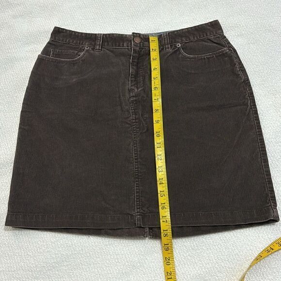 LL Bean Women 10Pet Brown Corduroy Short Pencil Skirt - Picture 10 of 12
